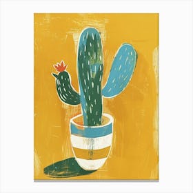 Easter Cactus Minimalist Block Print 5 Canvas Print