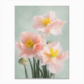 Bunch Of Daffodils Flowers Acrylic Painting In Pastel Colours 2 Canvas Print