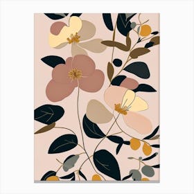 California Wild Rose Wildflower Modern Muted Colours 2 Canvas Print