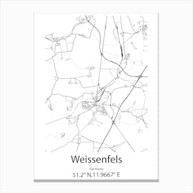 Weissenfels,Germany Minimalist Map Canvas Print