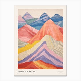 Mount Blackburn United States Colourful Mountain Illustration Poster Canvas Print