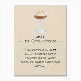 Irish Coffee Afogato Canvas Print