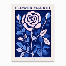 Blue Flower Market Poster Rose 7 Canvas Print