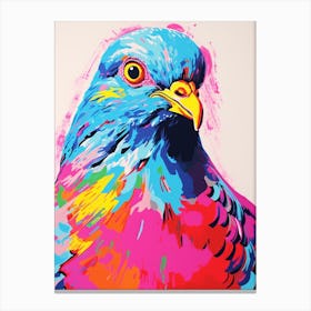 Andy Warhol Style Bird Pigeon 2 Canvas Print