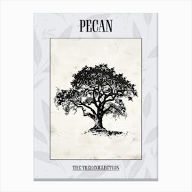 Pecan Tree Simple Geometric Nature Stencil 1 Poster Canvas Print