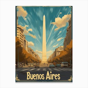 Aihrgdesign A Vintage Travel Poster Of Buenos Aires 1 Canvas Print