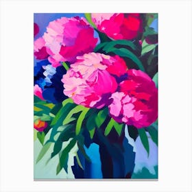 Command Performance Peonies Colourful 1 Painting Canvas Print