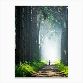 A Dreamlike Landscape Where A Single Tree A Lone Sentinel Amidst The Quiet Foliage Stands Tall Way (1) 2 Canvas Print