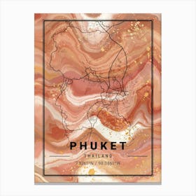 Phuket Map Canvas Print
