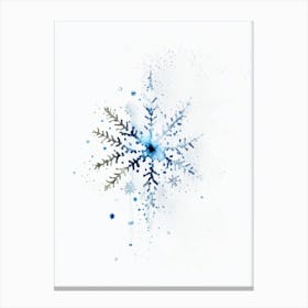 Individual, Snowflakes, Minimalist Watercolour 4 Canvas Print
