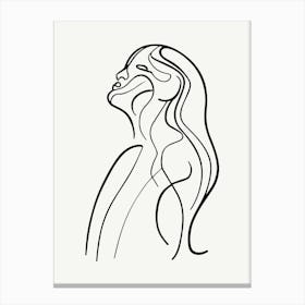 Single Line Drawing Of A Woman Canvas Print