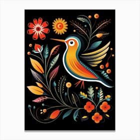 Folk Bird Illustration Hummingbird 3 Canvas Print