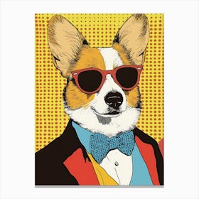 Super Cool Corgi Illustration Pop 10 Canvas Print