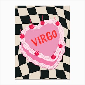 Virgo Zodiac Heart Cake Canvas Print