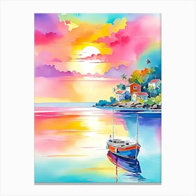 Sunset Boat 1 Canvas Print