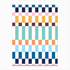 Checkered Pattern Multi Colour 1 Canvas Print