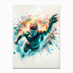 Swimmer In The Water Canvas Print