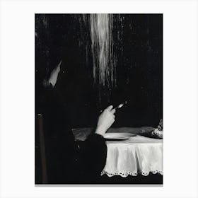 Dark Gothic Woman At A Table Canvas Print