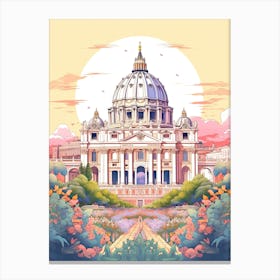 The Vatican City   Vatican City   Cute Botanical Illustration Travel 1 Canvas Print