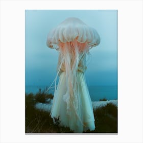 "Beach Beauty in Surreal Jellyfish Fashion" Canvas Print