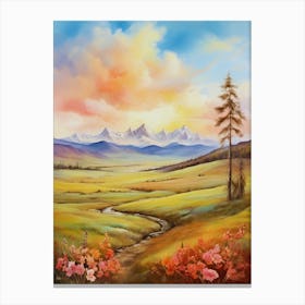 Sunset In The Mountains 4 Canvas Print