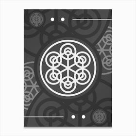Abstract Geometric Glyph Array in White and Gray n.0045 Canvas Print