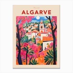 Algarve Portugal Fauvist Travel Poster Canvas Print