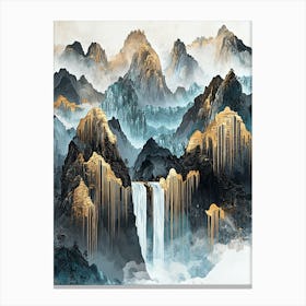 Pyrenean Golden Peaks - Nature Abstraction Canvas Print