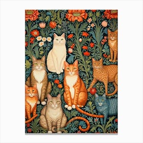 William Morris Cats In The Garden 1 Canvas Print