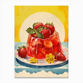 Strawberry Jelly Retro Cookbook Inspired 4 Canvas Print