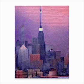 Chicago, City Us  Pointillism Canvas Print