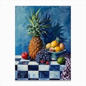Tropical Fruit Checkerboard Canvas Print