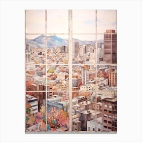 Winter Cityscape Sapporo Japan Canvas Print