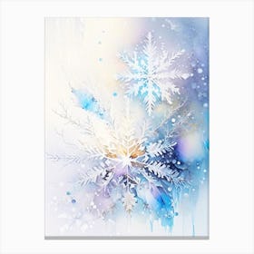 Ice, Snowflakes, Storybook Watercolours 5 Canvas Print