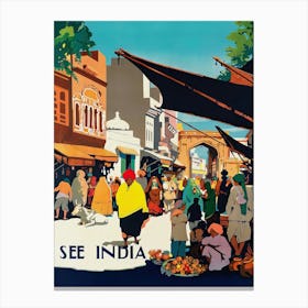 See India Vintage Travel Poster Canvas Print