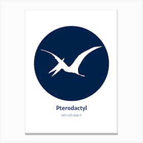 Dinosaur Pterodactyl Blue Nursery Canvas Print