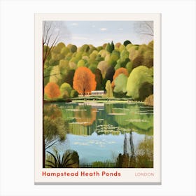 Hampstead Heath Swimming Pond London Swimming Poster Canvas Print