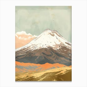 Cotopaxi Ecuador Color Line Drawing (5) Canvas Print