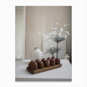 Chocolate Balls On A Table Canvas Print