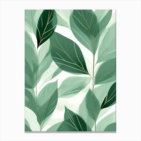 Tropical Leaves vector art, Charm of Green and white, 1268 Canvas Print