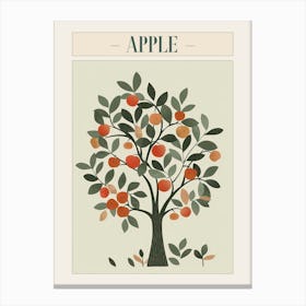 Apple Tree Minimal Japandi Illustration 6 Poster Canvas Print