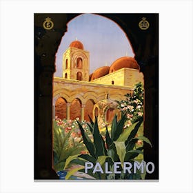 Vintage Palermo Travel Poster, Dawn Hudson Canvas Print