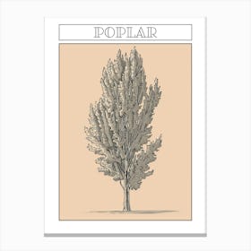 Poplar Tree Minimalistic Drawing 2 Poster Canvas Print