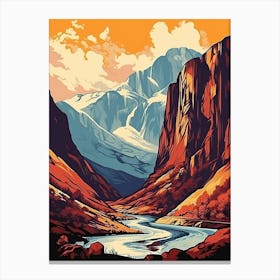 Ben Nevis Scotland 3 Vintage Travel Illustration Canvas Print