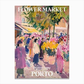 Vintage Flower Market Painting Porto Canvas Print