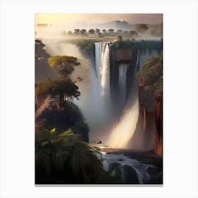 Victoria Falls, Zambia And Zimbabwe Realistic Photograph (2) Canvas Print