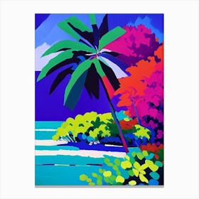 Maafushi Island Maldives Colourful Painting Tropical Destination Canvas Print
