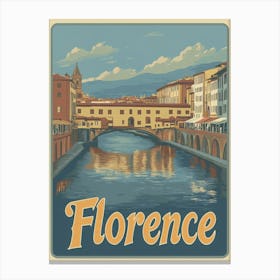 Aihrgdesign A Classic 1960s Travel Poster For Florence 2 Canvas Print