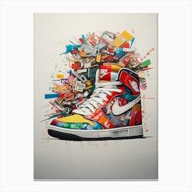 Jordan 1 Multicolor Nike Sneakers Painting Poster Canvas Print