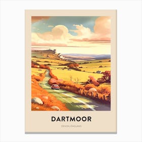 Devon Vintage Travel Poster Dartmoor 3 Canvas Print
